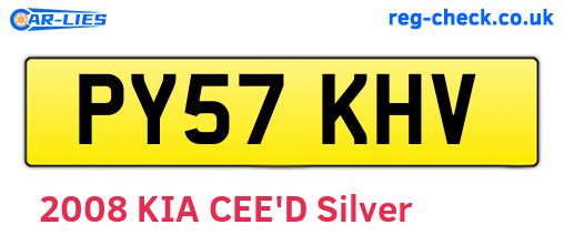 PY57KHV are the vehicle registration plates.