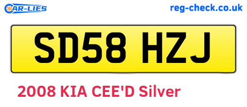 SD58HZJ are the vehicle registration plates.