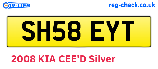 SH58EYT are the vehicle registration plates.