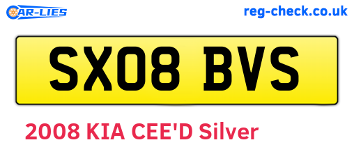 SX08BVS are the vehicle registration plates.