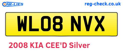 WL08NVX are the vehicle registration plates.