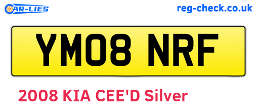 YM08NRF are the vehicle registration plates.