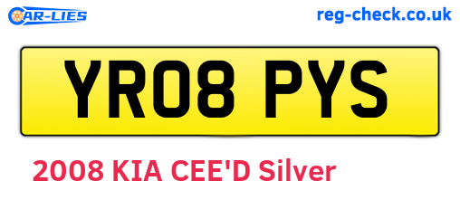 YR08PYS are the vehicle registration plates.