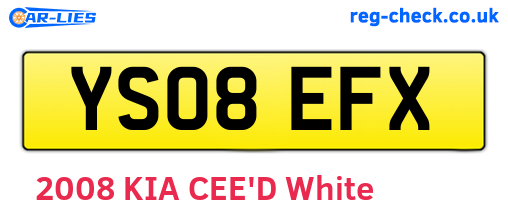 YS08EFX are the vehicle registration plates.