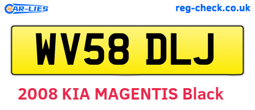 WV58DLJ are the vehicle registration plates.