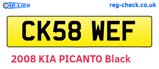 CK58WEF are the vehicle registration plates.
