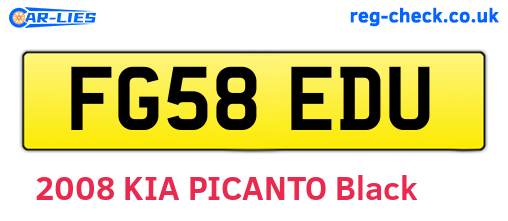 FG58EDU are the vehicle registration plates.