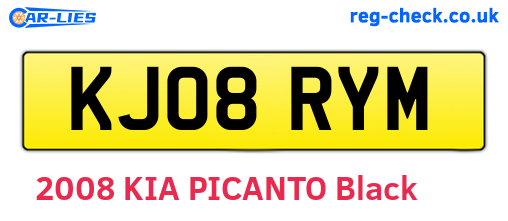 KJ08RYM are the vehicle registration plates.