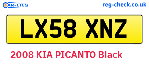 LX58XNZ are the vehicle registration plates.