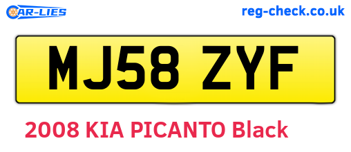 MJ58ZYF are the vehicle registration plates.