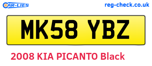 MK58YBZ are the vehicle registration plates.