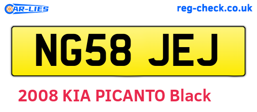 NG58JEJ are the vehicle registration plates.