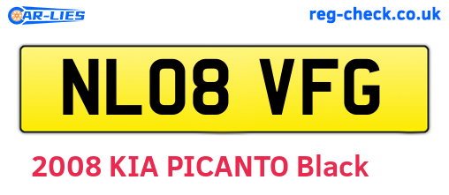 NL08VFG are the vehicle registration plates.