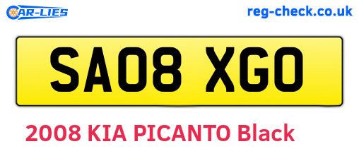 SA08XGO are the vehicle registration plates.