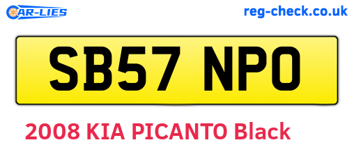 SB57NPO are the vehicle registration plates.
