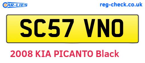 SC57VNO are the vehicle registration plates.