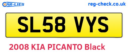 SL58VYS are the vehicle registration plates.