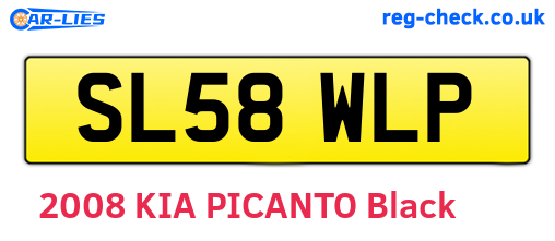SL58WLP are the vehicle registration plates.