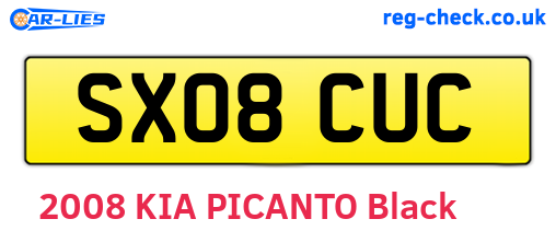 SX08CUC are the vehicle registration plates.