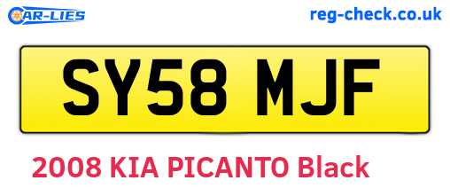 SY58MJF are the vehicle registration plates.