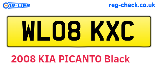WL08KXC are the vehicle registration plates.
