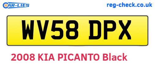 WV58DPX are the vehicle registration plates.