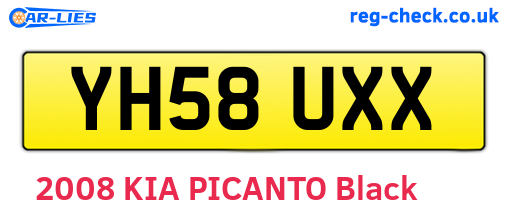 YH58UXX are the vehicle registration plates.