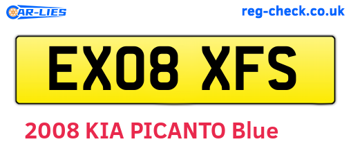 EX08XFS are the vehicle registration plates.