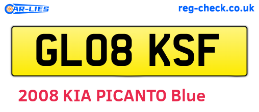 GL08KSF are the vehicle registration plates.