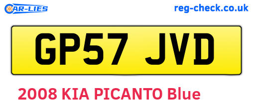 GP57JVD are the vehicle registration plates.