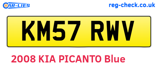 KM57RWV are the vehicle registration plates.