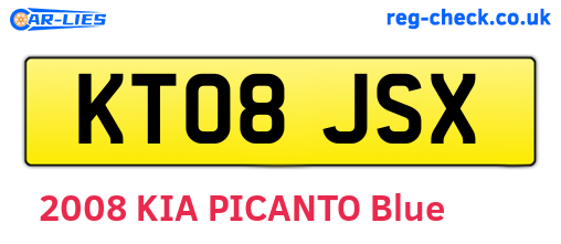 KT08JSX are the vehicle registration plates.