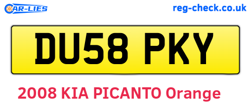 DU58PKY are the vehicle registration plates.