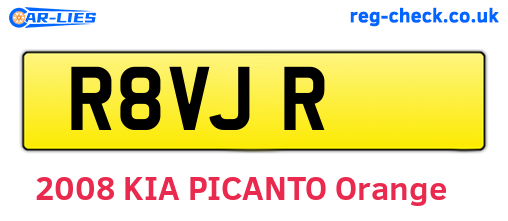 R8VJR are the vehicle registration plates.