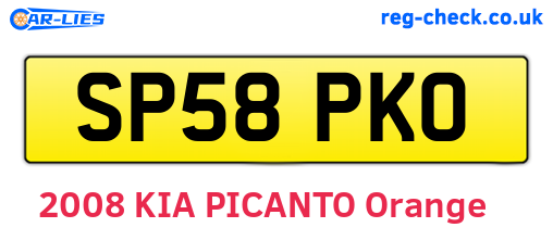SP58PKO are the vehicle registration plates.