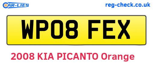 WP08FEX are the vehicle registration plates.