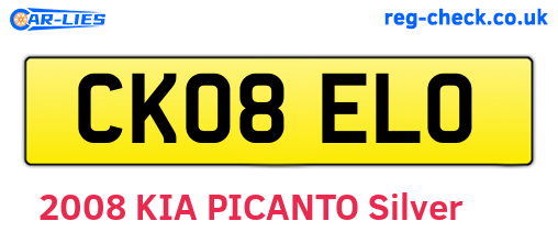 CK08ELO are the vehicle registration plates.