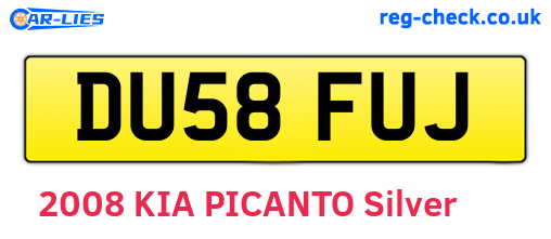 DU58FUJ are the vehicle registration plates.