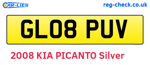 GL08PUV are the vehicle registration plates.
