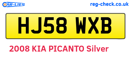 HJ58WXB are the vehicle registration plates.