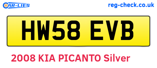 HW58EVB are the vehicle registration plates.
