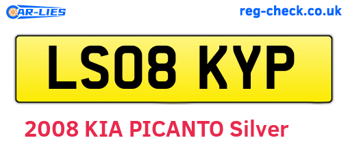 LS08KYP are the vehicle registration plates.