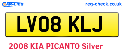 LV08KLJ are the vehicle registration plates.