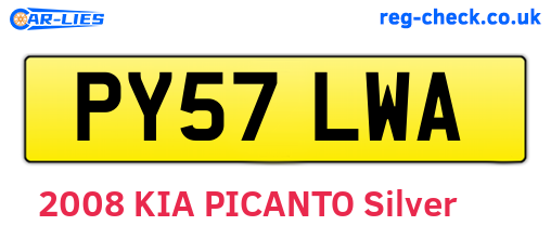 PY57LWA are the vehicle registration plates.