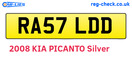RA57LDD are the vehicle registration plates.