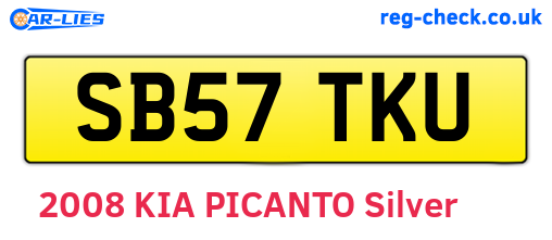 SB57TKU are the vehicle registration plates.