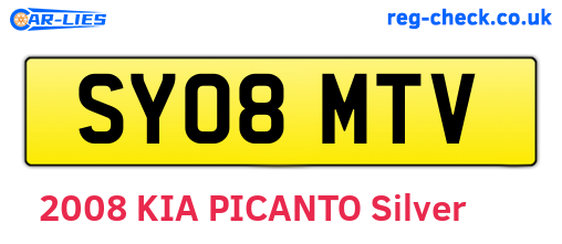 SY08MTV are the vehicle registration plates.