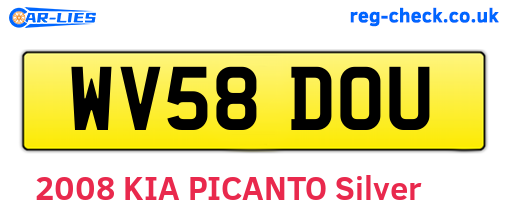 WV58DOU are the vehicle registration plates.