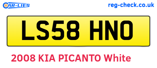 LS58HNO are the vehicle registration plates.