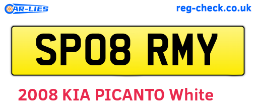 SP08RMY are the vehicle registration plates.